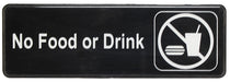 Sign 9" x 3" x 1/8", No Food or Drink QTY-12-cityfoodequipment.com
