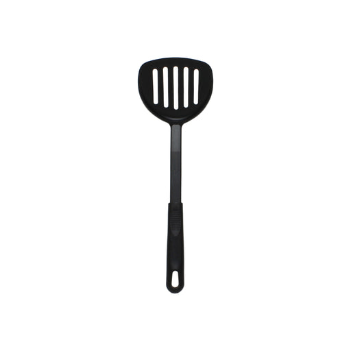 12" NYLON SLOTTED HEAT RESISTANT TURNER, BLACK, 410°F LOT OF 12 (Ea)-cityfoodequipment.com