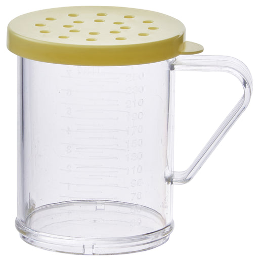 10oz Dredge with Yellow Snap-on Lid, PC (12 Set)-cityfoodequipment.com