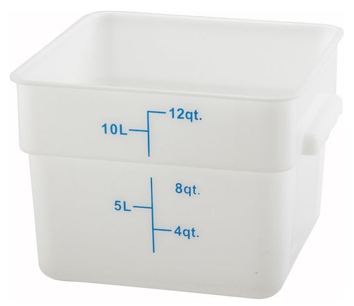 12qt Square Storage Container, Translucent, PP (12 Each)-cityfoodequipment.com