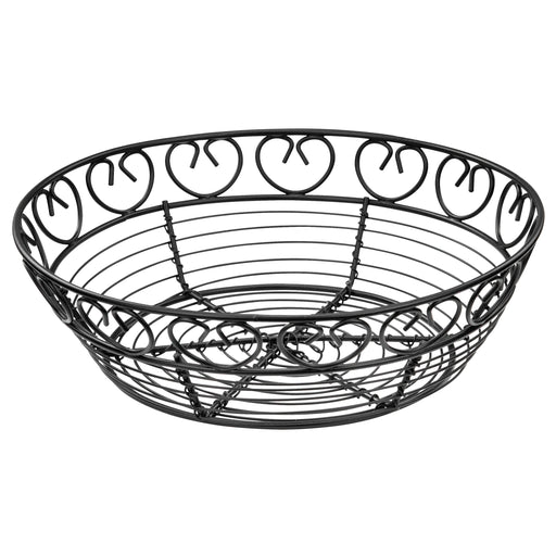 Bread/Fruit Basket, Black Wire, 8" Round (12 Each)-cityfoodequipment.com