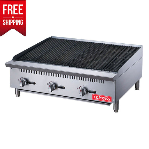 Compass PLG-DCCB36 36 in. Wide Countertop Charbroiler-cityfoodequipment.com