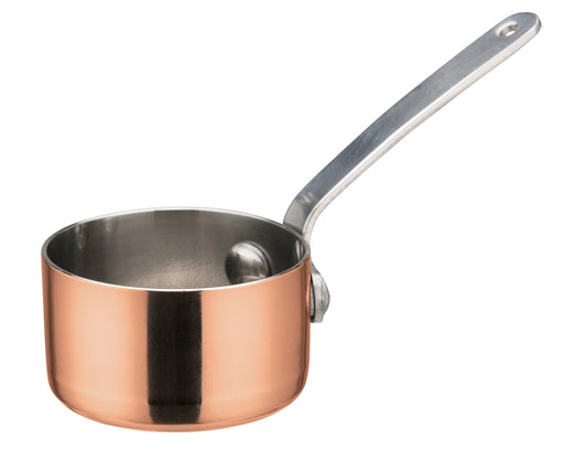 Mini Sauce Pan, 2"Dia x 1-3/16"H, Copper Plated (12 Each)-cityfoodequipment.com