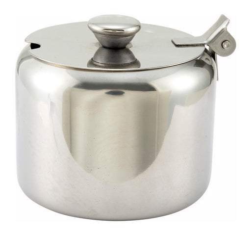Sugar Bowl w/Cover, 10oz, S/S (12 Each)-cityfoodequipment.com