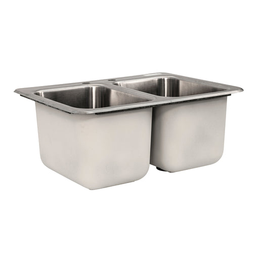 S/S 2 Compartments Drop-In Sink 10" x 14" x 10" Bowls-cityfoodequipment.com