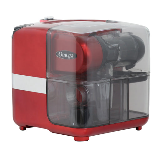 Omega Cold Press 365 Masticating Slow Juicer with On-Board Storage, in Red-cityfoodequipment.com