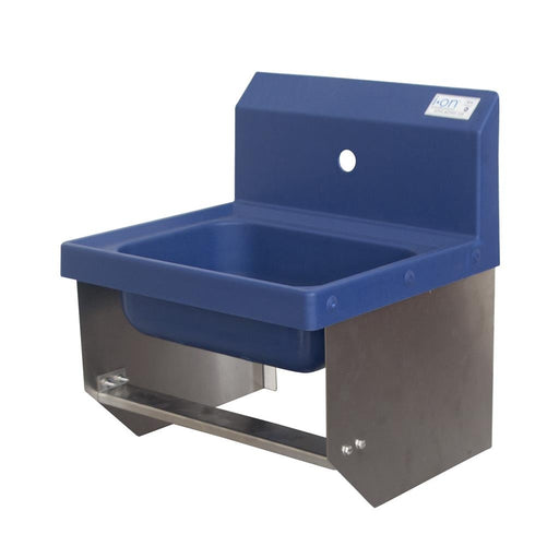 ION™ Blue Antimicrobial Hand Sink w/ Knee Valve Brackets, 1 Hole-cityfoodequipment.com