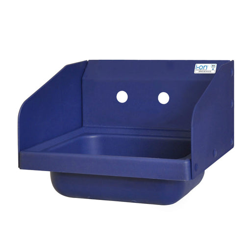 ION™ Blue Antimicrobial Hand Sink w/ Side Splashes, 2 Holes 14”x10”x5”-cityfoodequipment.com