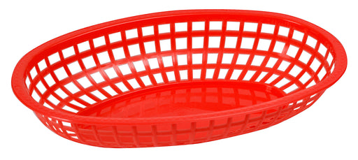 Fast Food Baskets, Oval, 10-1/4" x 6-3/4" x 2", Red (3 Dozen)-cityfoodequipment.com