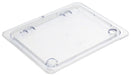 Hinged Lid Cover for SP7202/7204/7206/7208, 1/2 Size, Peg Hole,Notched,Clear. (12 Each)-cityfoodequipment.com