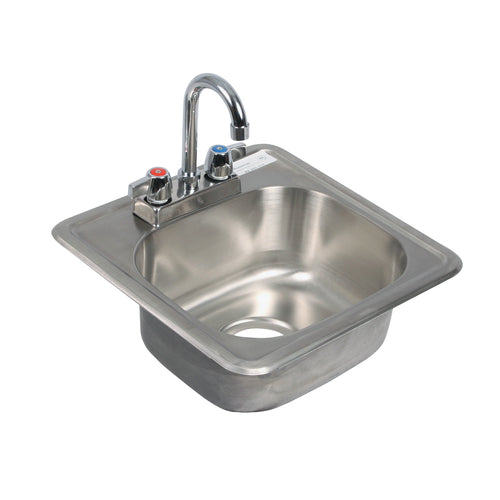 1 Compartment Drop-In Sink 15" x 15" w/ Faucet-cityfoodequipment.com