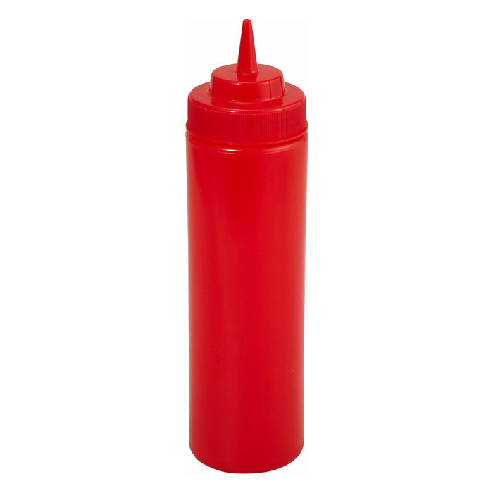 16oz Squeeze Bottles, Wide Mouth, Red, 6pcs/pk (8 Pack)-cityfoodequipment.com
