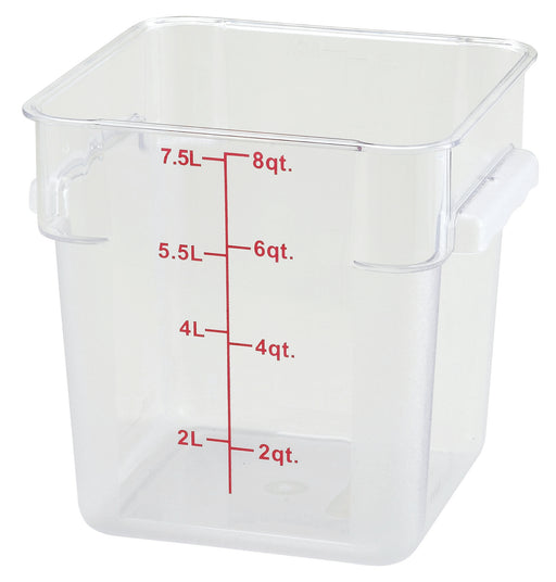 8qt Square Storage Container, Clear, PC (12 Each)-cityfoodequipment.com