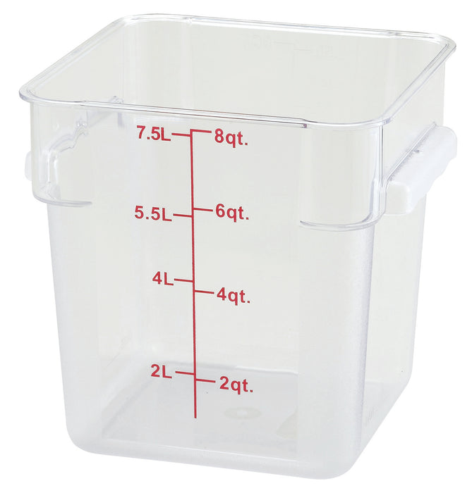 8qt Square Storage Container, Clear, PC (12 Each)-cityfoodequipment.com