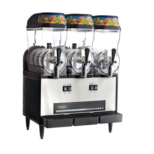 Omega Triple Bowl Frozen Granita Machine, in Black/Stainless Steel-cityfoodequipment.com