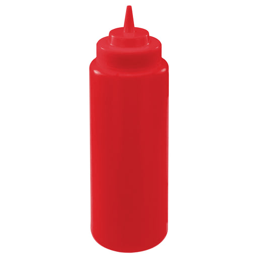 32oz Squeeze Bottles, Wide Mouth, Red, 6pcs/pk (6 Pack)-cityfoodequipment.com