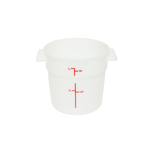 Thunder Group PLRFT301PP 1 qt Round Food Storage Container - Polypropylene, White - 6, (each)-cityfoodequipment.com