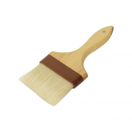 Thunder Group WDPB005 4" Flat Pastry Brush - Boar Bristles, Brown Plastic Ferrule, Wood Handle - 12, (each)-cityfoodequipment.com