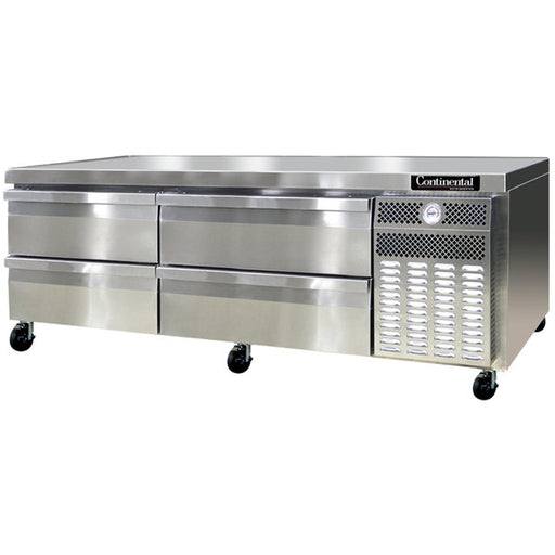 Continental Refrigerator D72GN 72" Four Drawer Refrigerated Chef Base-cityfoodequipment.com