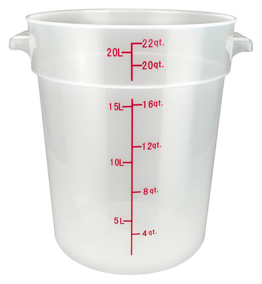 22qt Round Storage Container, Translucent, PP (6 Each)-cityfoodequipment.com