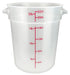 22qt Round Storage Container, Translucent, PP (6 Each)-cityfoodequipment.com